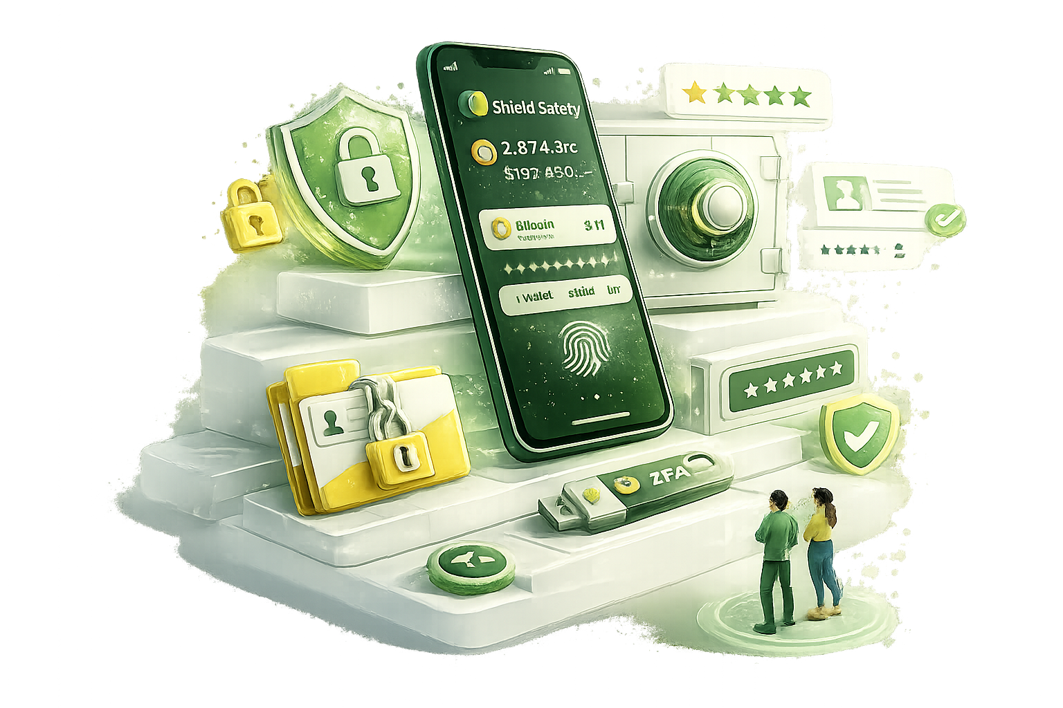 Modern digital wallet interface on a smartphone